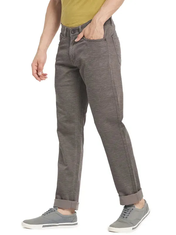 Octave Men Grey Chinos Cotton Trousers