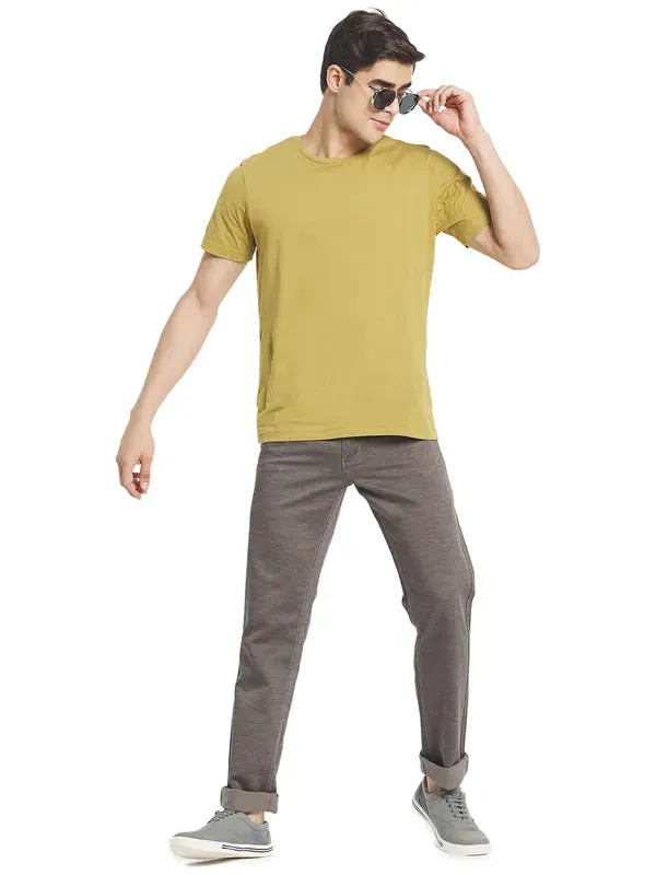 Octave Men Grey Chinos Cotton Trousers