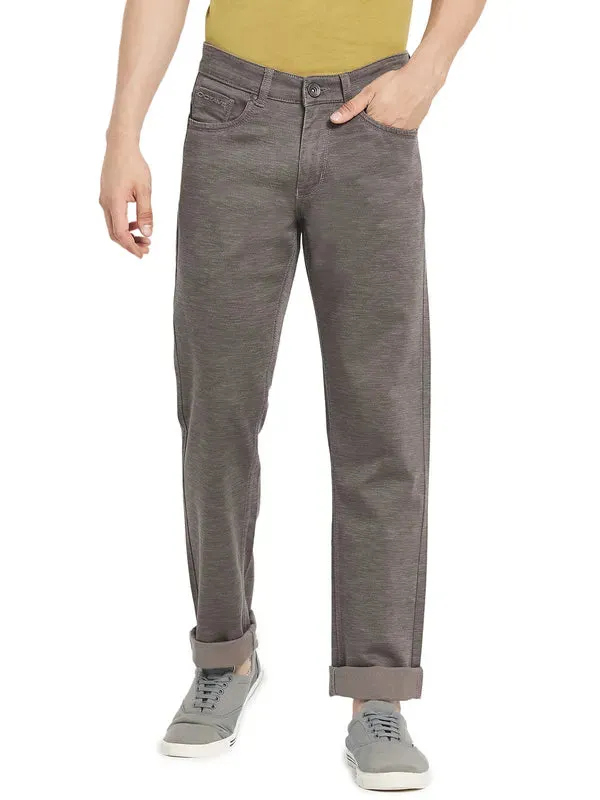 Octave Men Grey Chinos Cotton Trousers