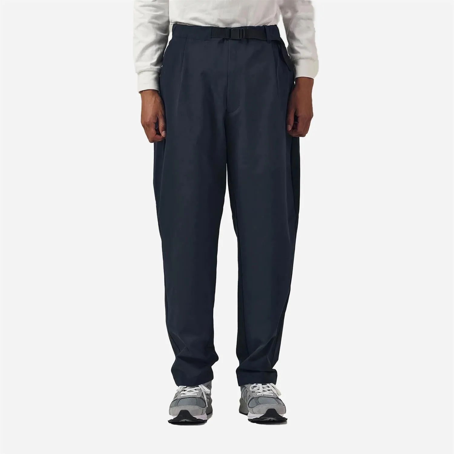 One Tuck Tapered Stretch Pants - Navy