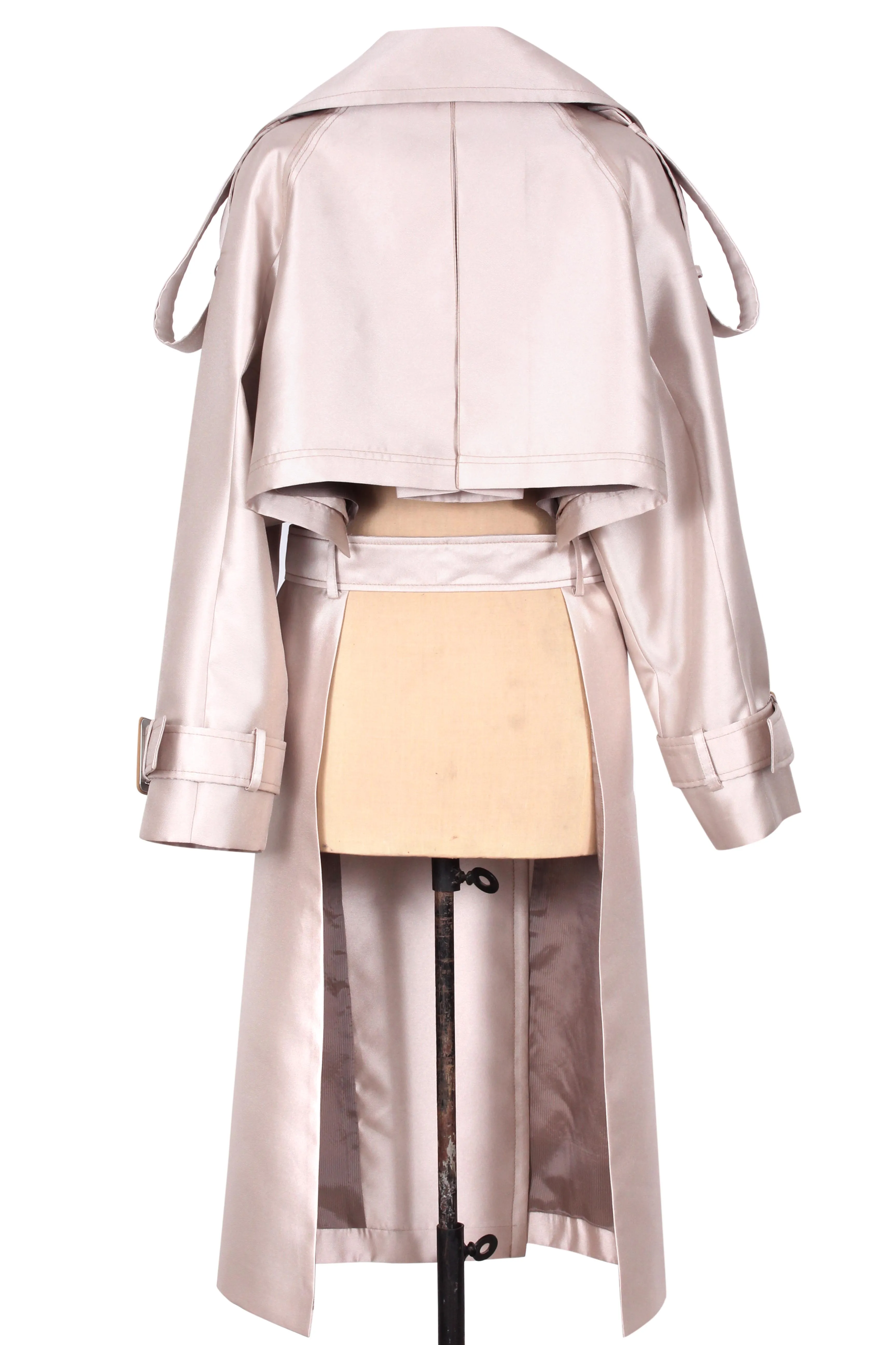 Oversized Cropped Back Trench Coat