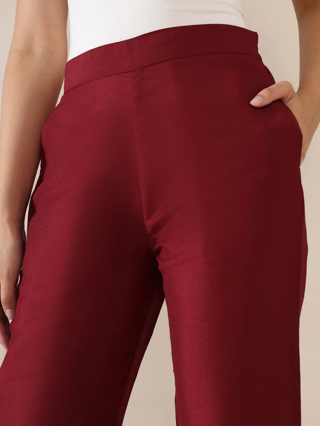 Pakeezah Maroon Trouser