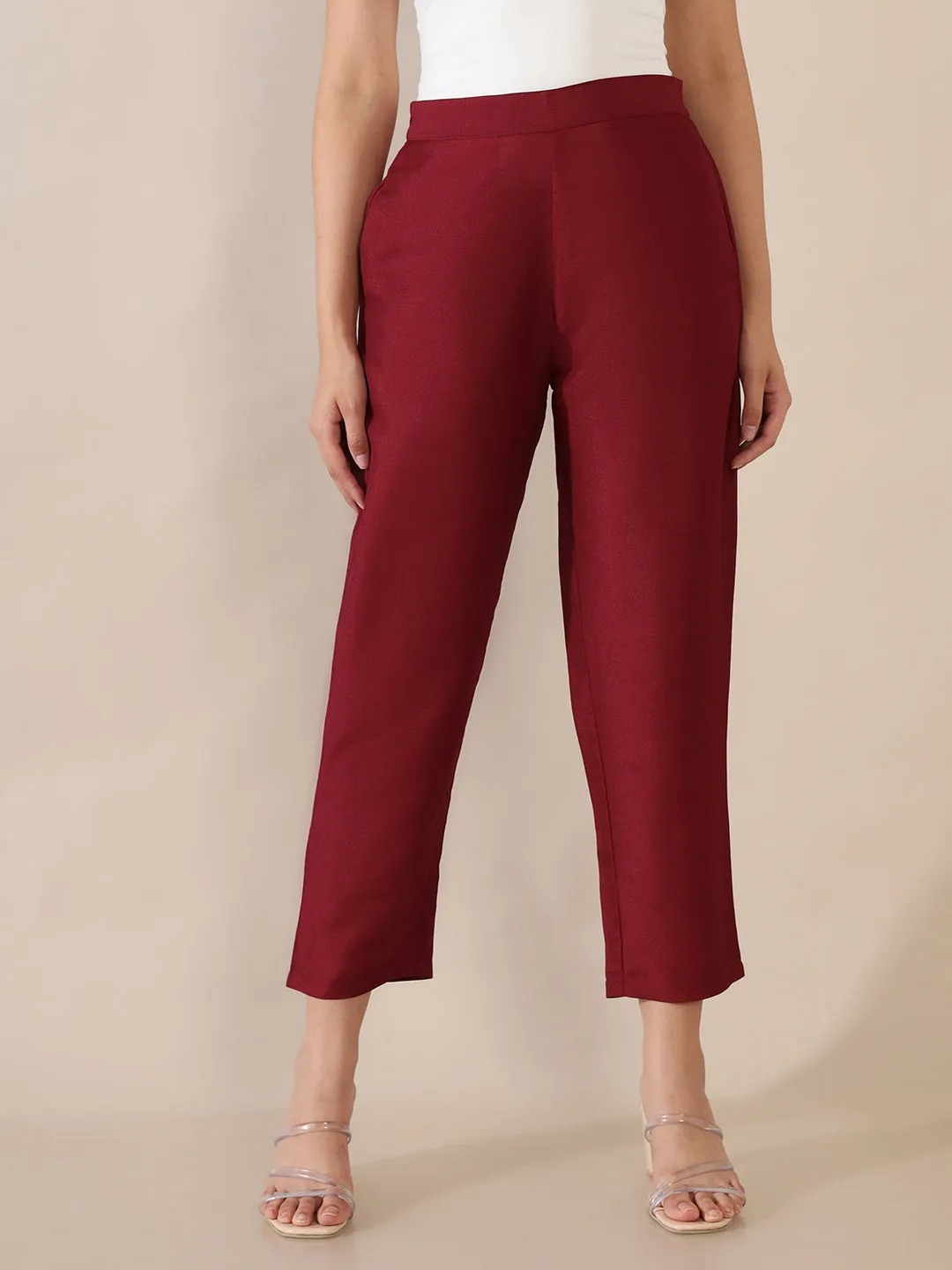 Pakeezah Maroon Trouser