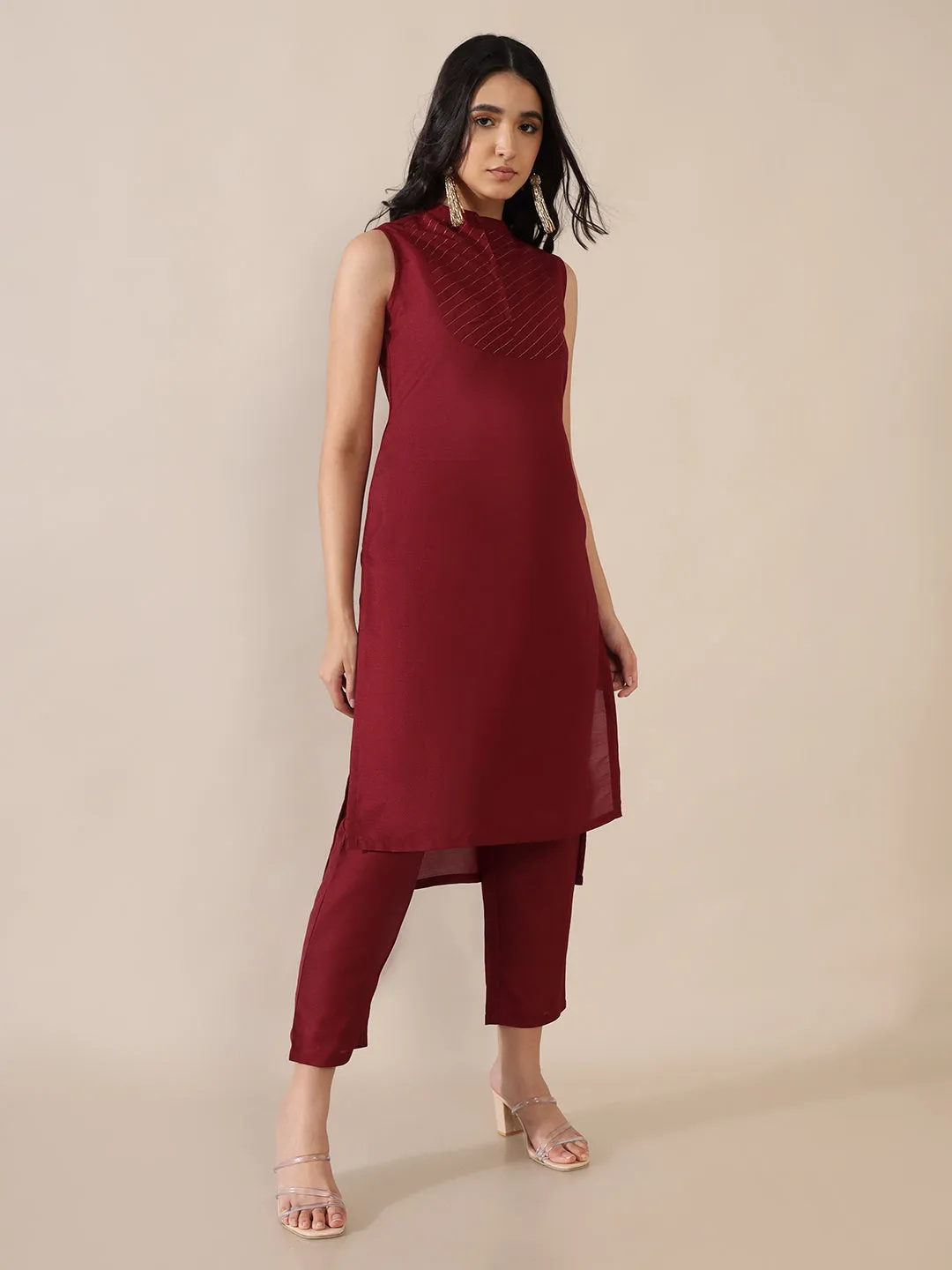 Pakeezah Maroon Trouser