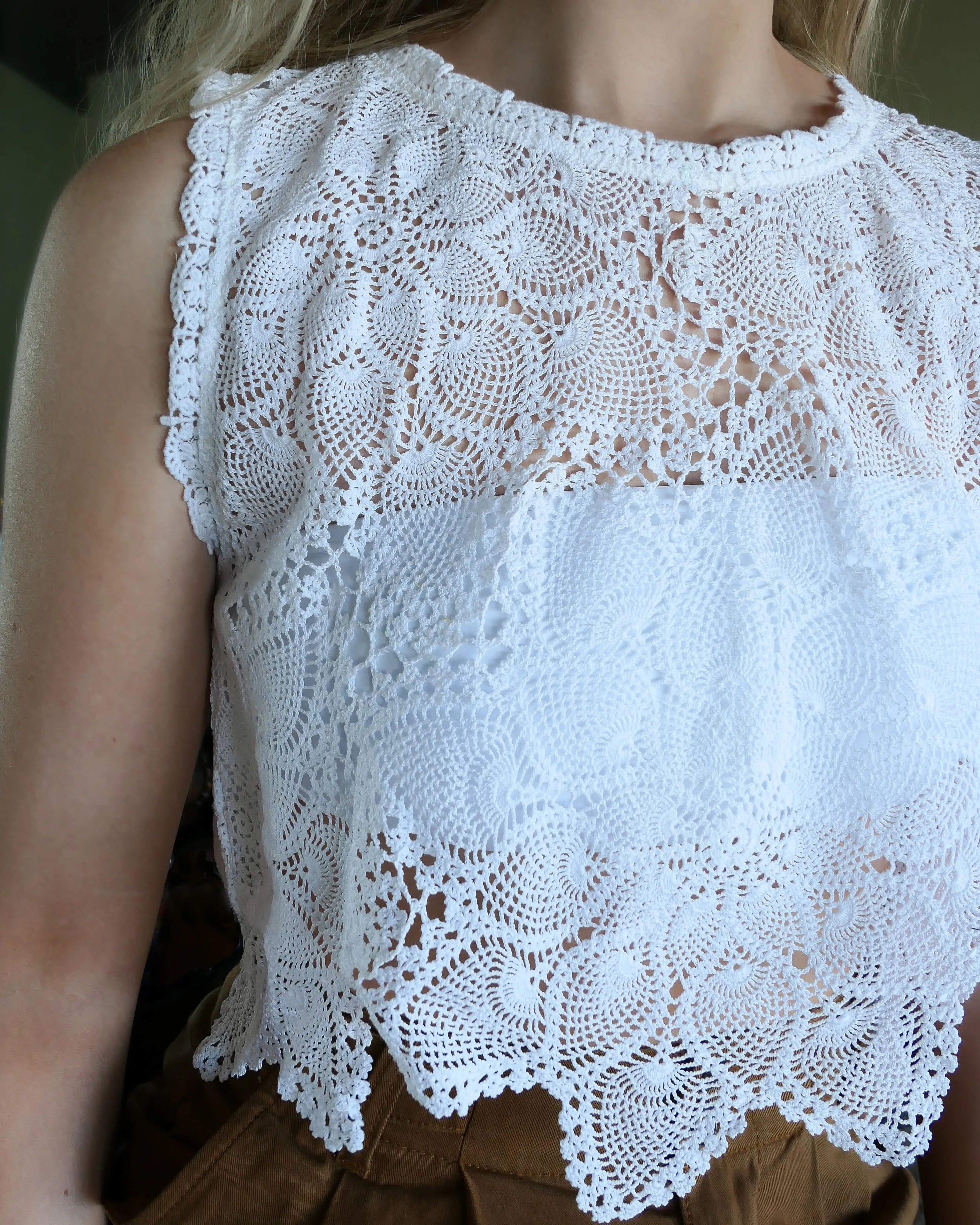 Peace Lotus Tank Top in White