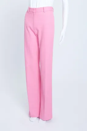 Pink Cotton Cord Wide Straight Leg Trousers