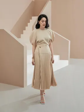 PLEATED MIDI SKIRT   COCOON SHAPED SLEEVE BLOUSE - CELINE