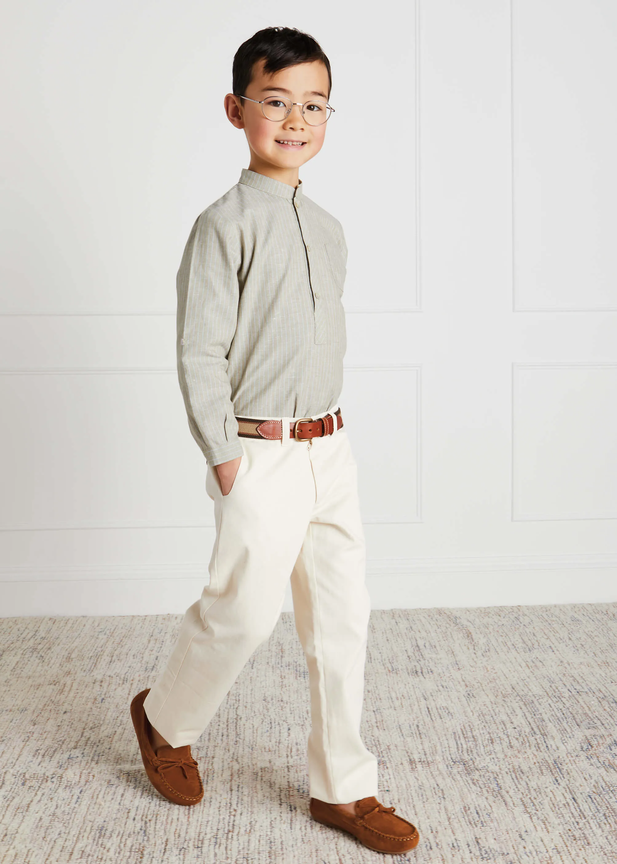 Pocket Detail Chino Trousers in Beige (4-10yrs)