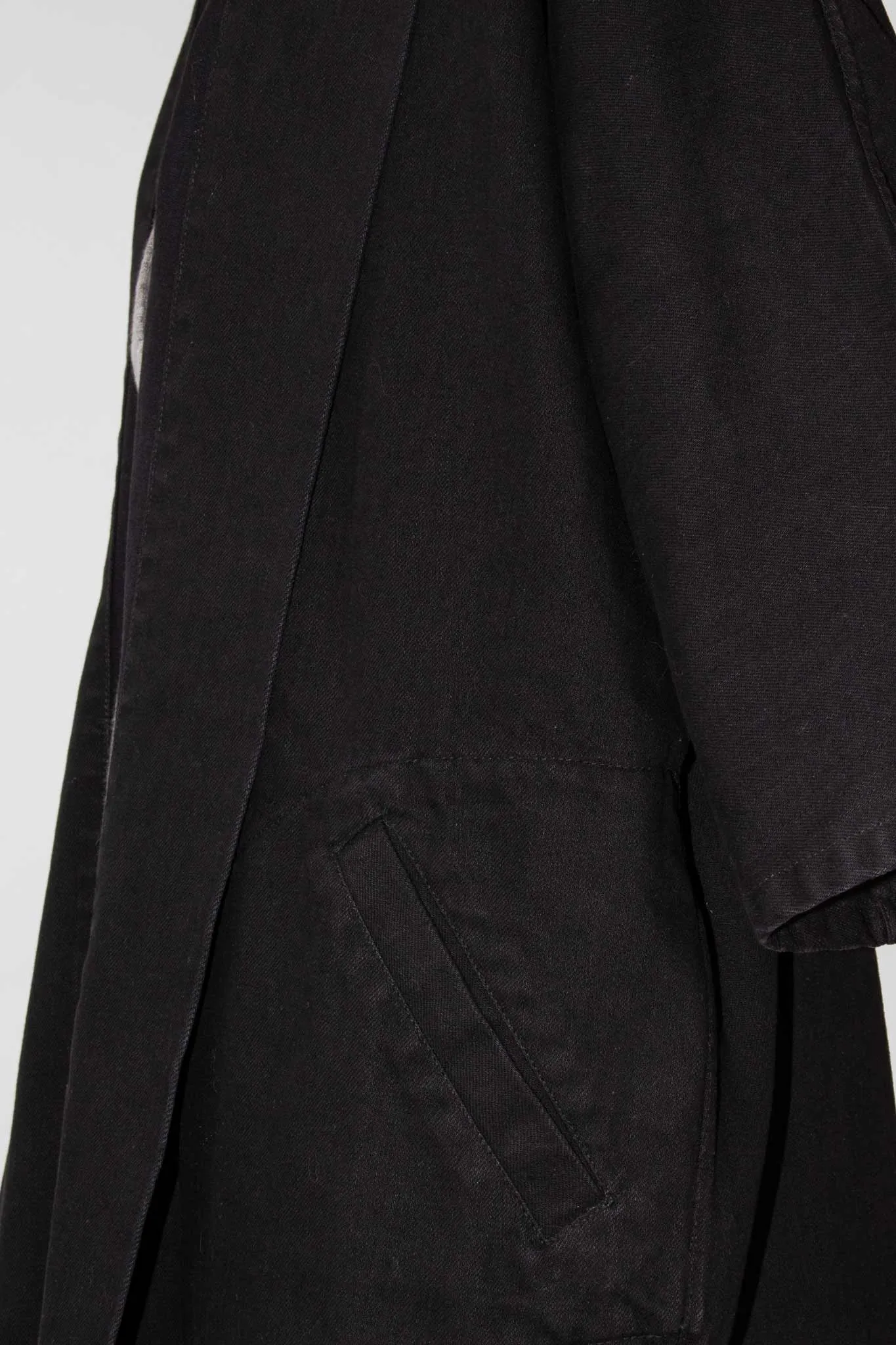 Pollux Black Denim Open Kimono Coat