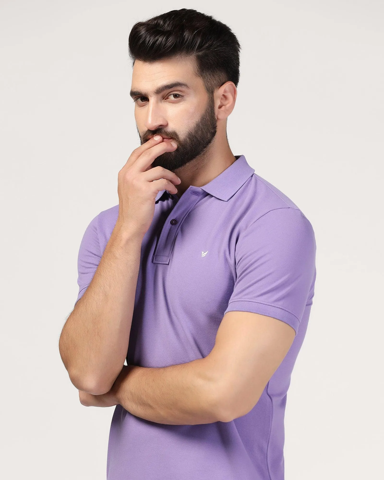 Polo Light Purple Solid T-Shirt - Bright