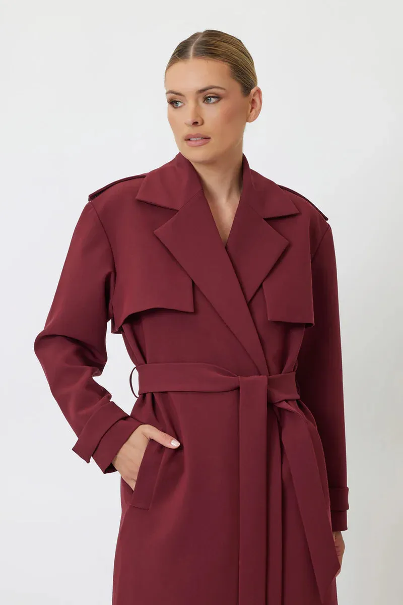 *PREORDER* LEILA TRENCH COAT - BORDEAUX