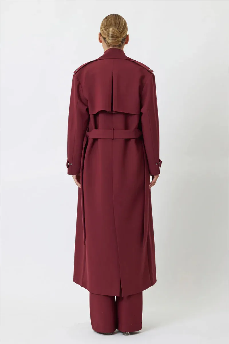 *PREORDER* LEILA TRENCH COAT - BORDEAUX