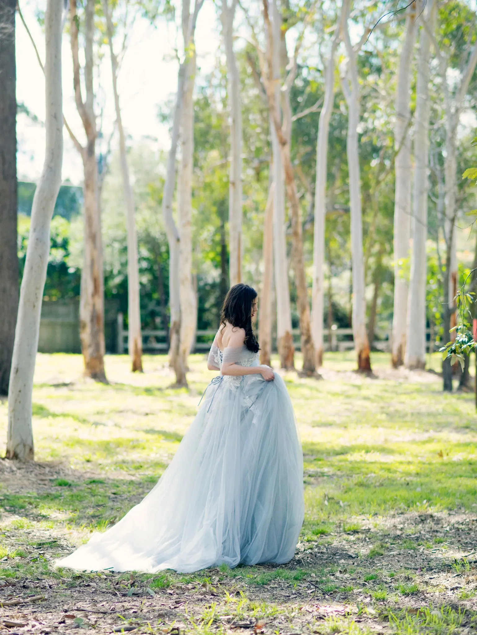 Princess walk grey wedding dress