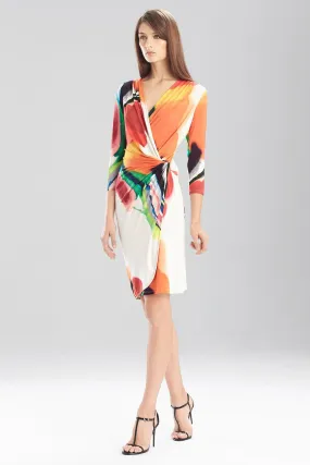 Printed Jersey Long Sleeve Dress