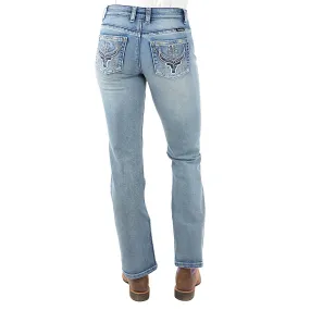 Pure Western Women's Steer Boot Cut Jean 32" Leg Moonshine