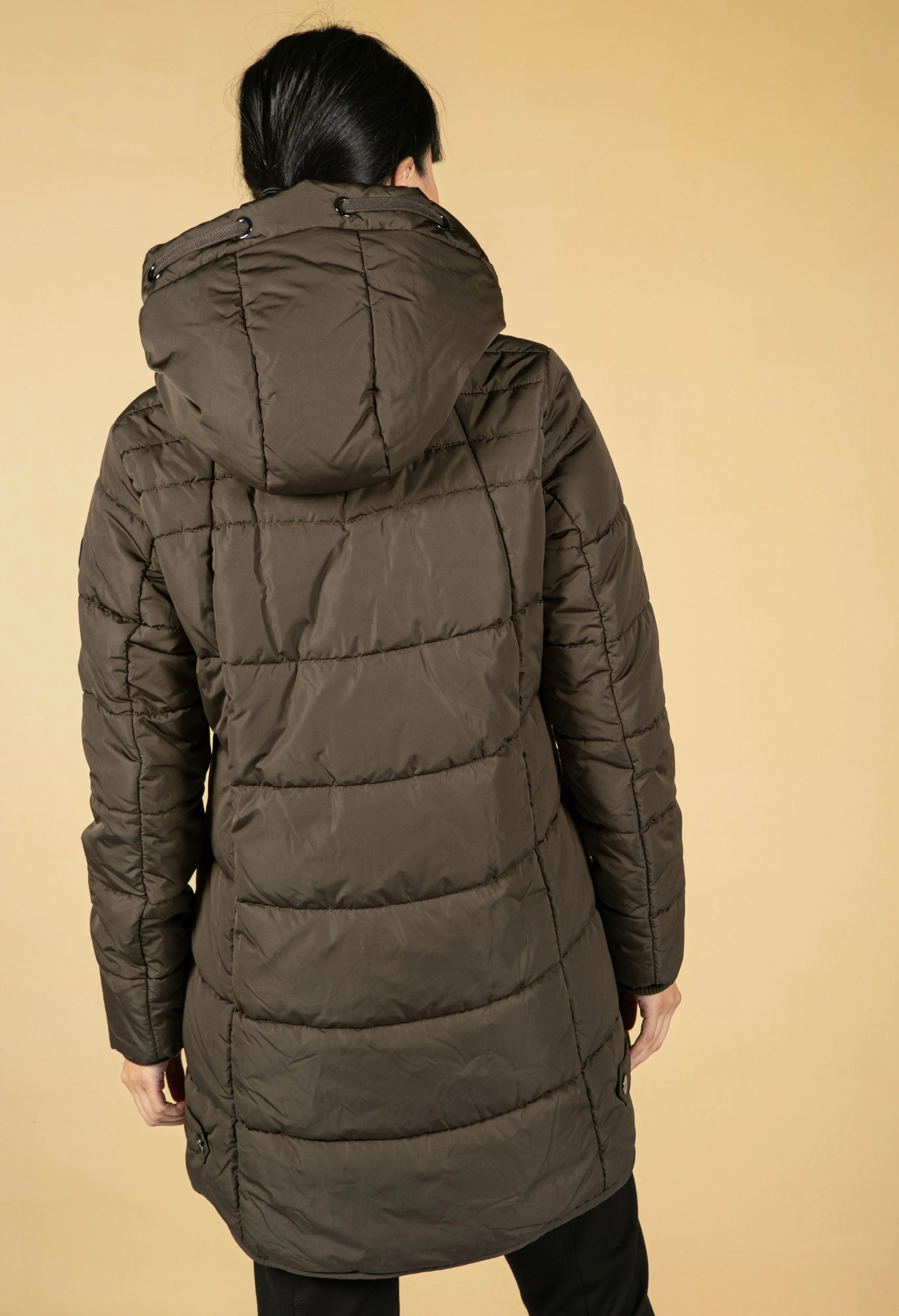 Quilted Coat in Dark Khaki