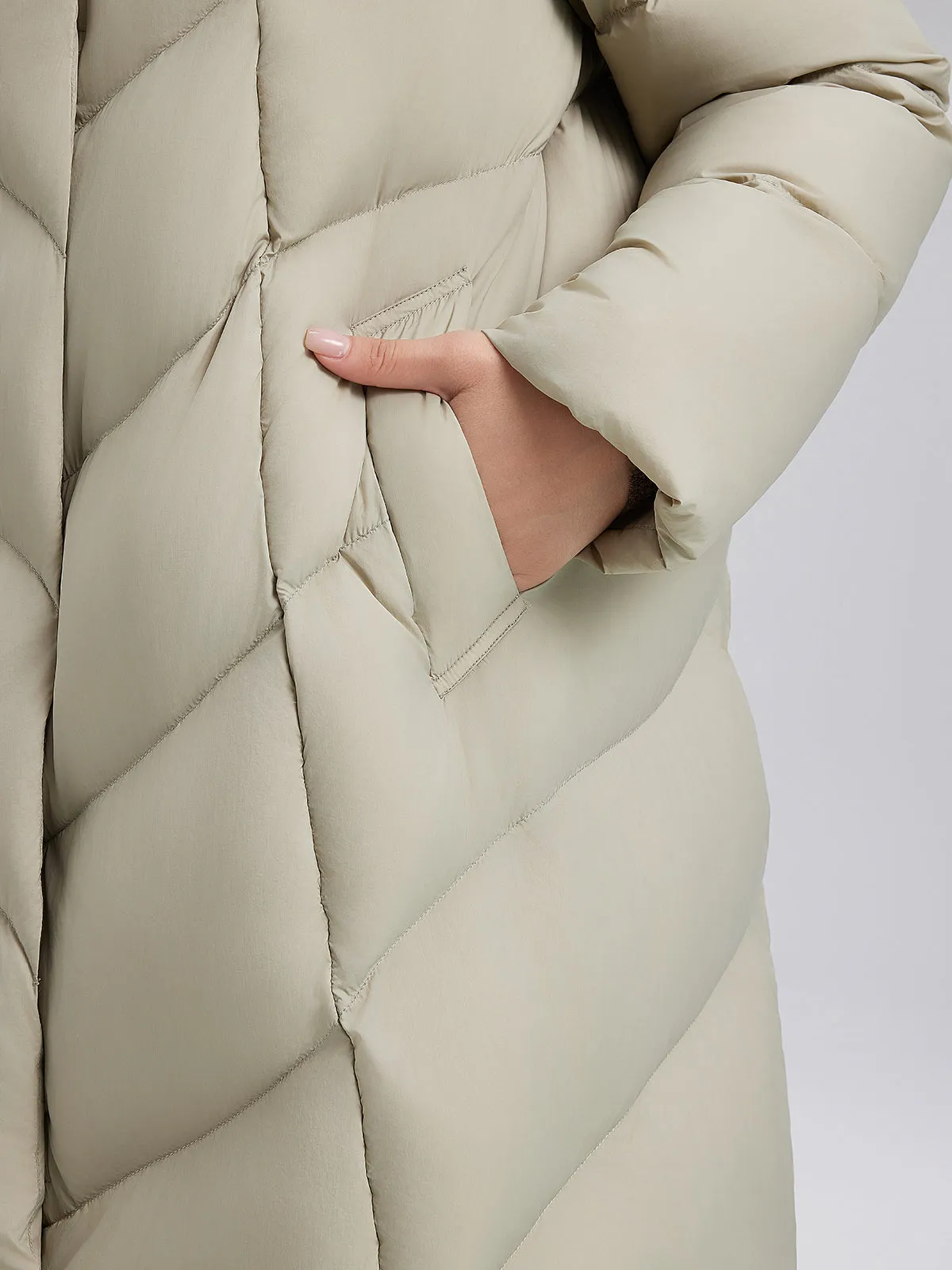 Quilted Design Goose Down Coat