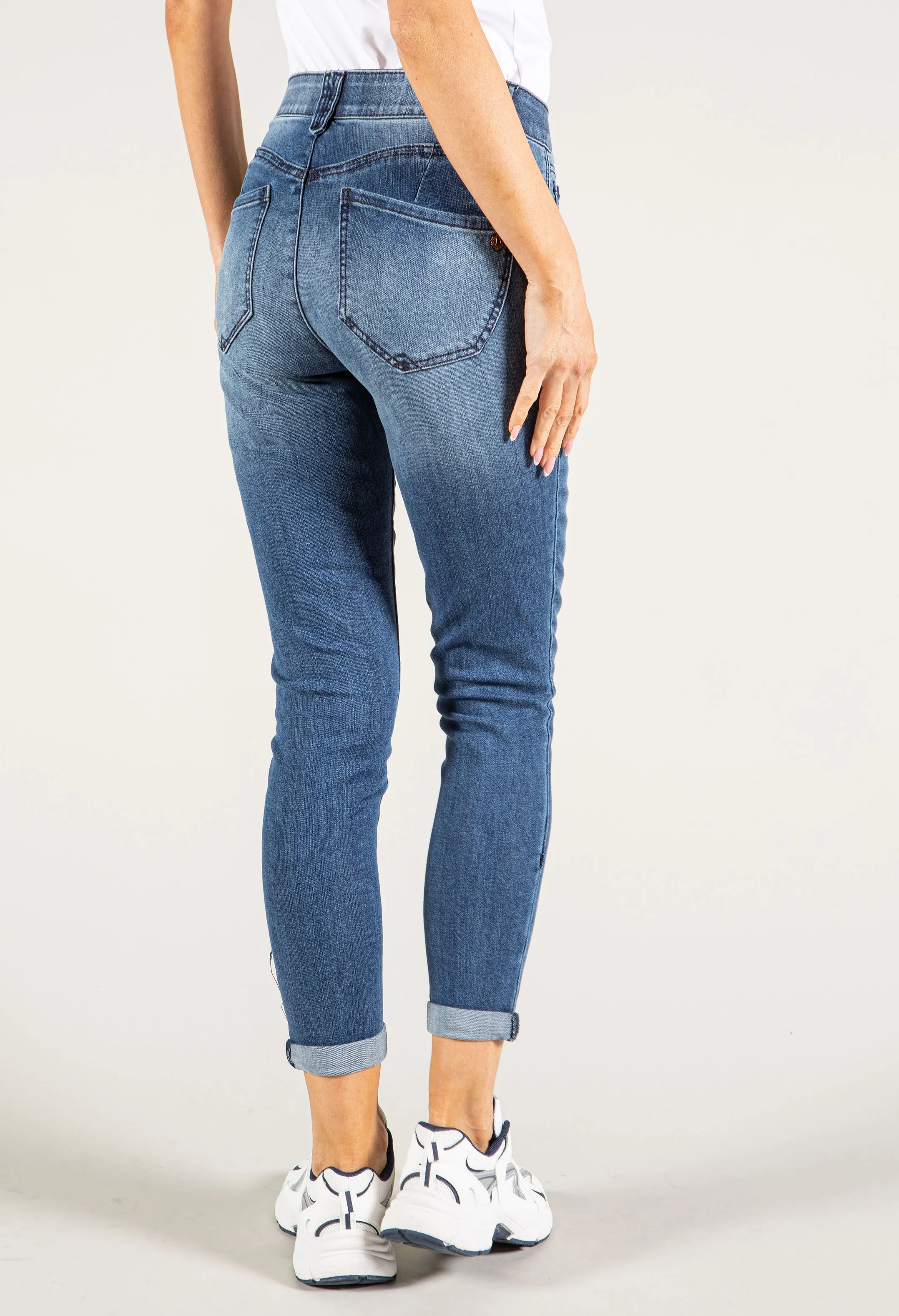 "Ab" Solution® Blue Denim Ankle Skimmer Jean