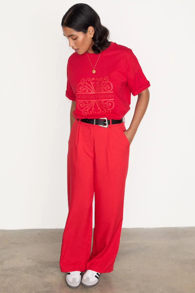 Red Sundazed Romance Arden Trousers