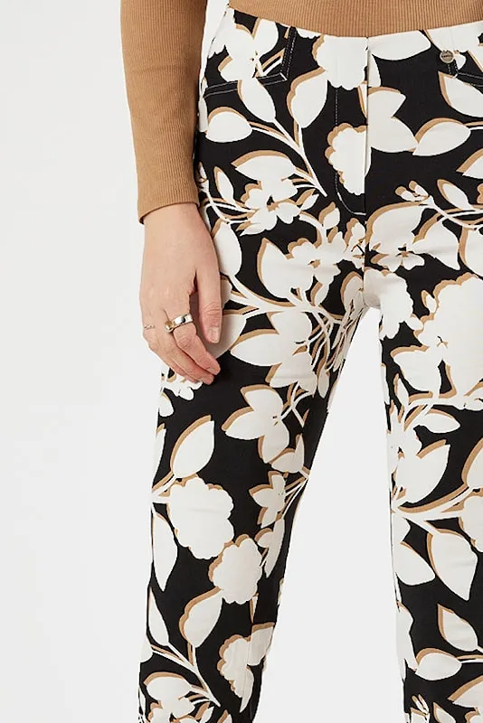 Robell Rose Trousers in Graphic Floral