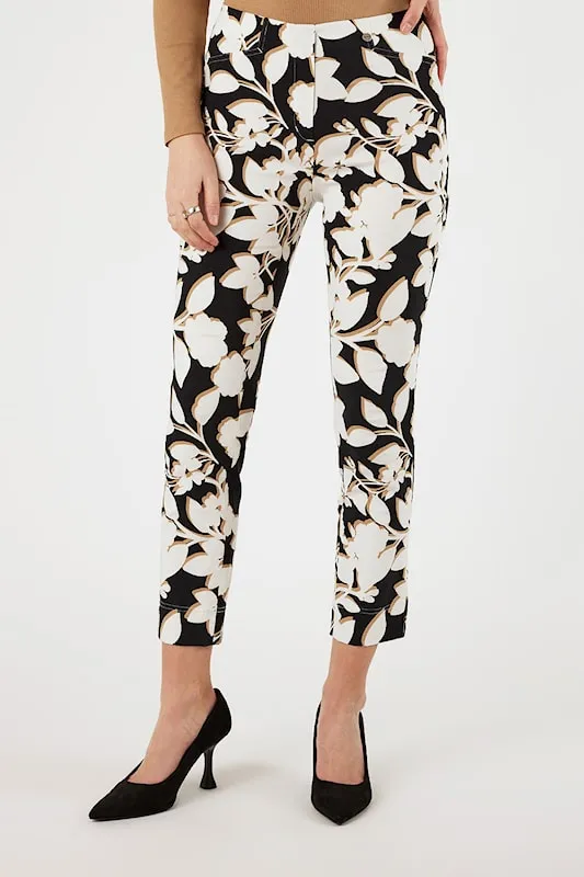 Robell Rose Trousers in Graphic Floral