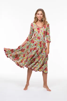 Ruby Sun Dress Hand Block Printed Pure Cotton