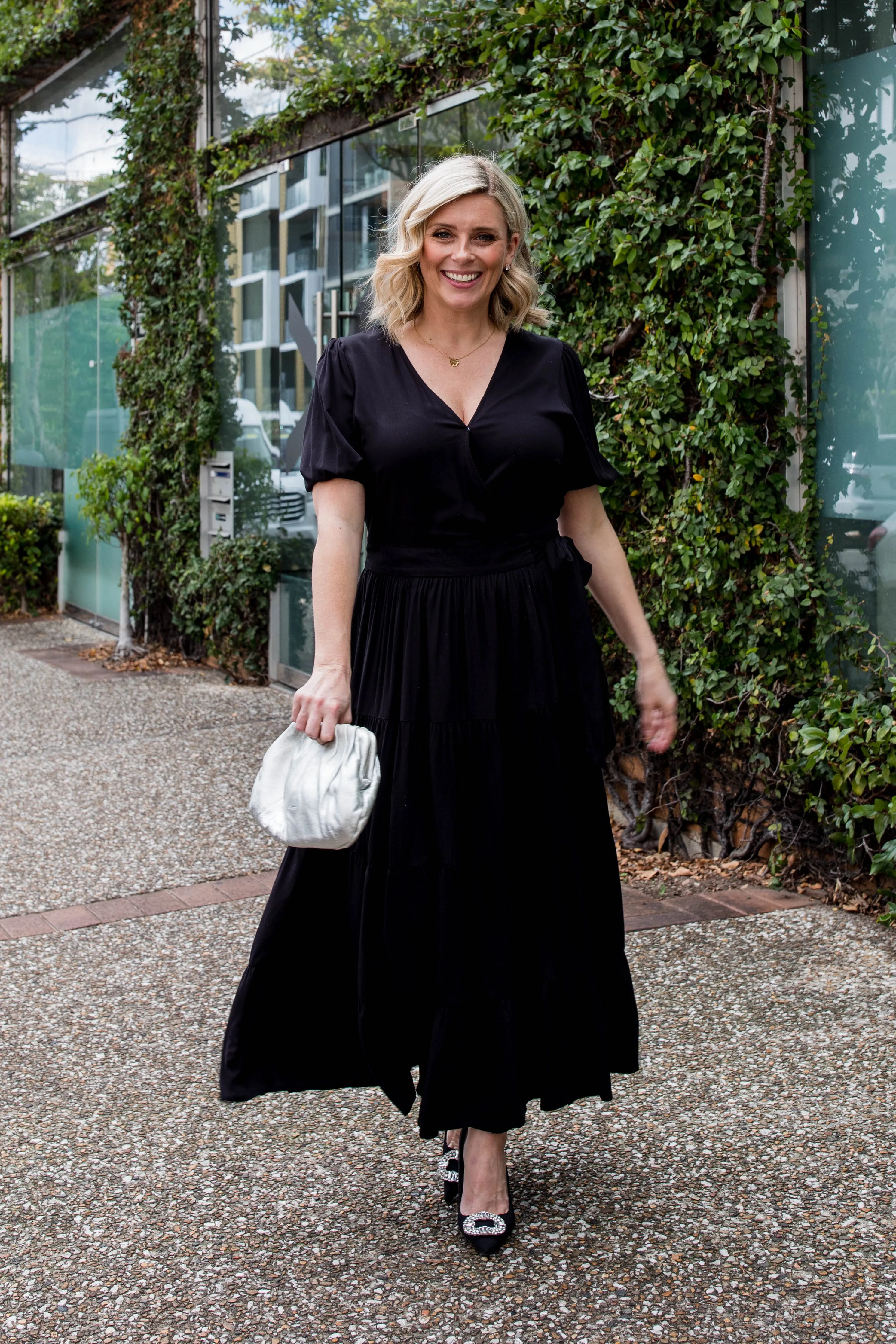 Ruffle Wrap Dress | Black | FINAL SALE