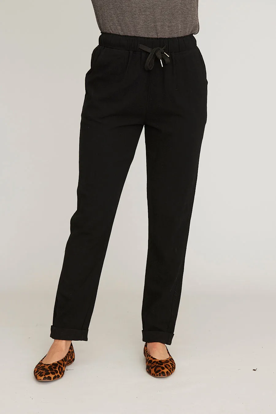 Saloos Straight Leg Drawstring Waist Trousers