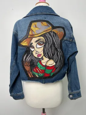 Sand dolls Jean jacket cropped