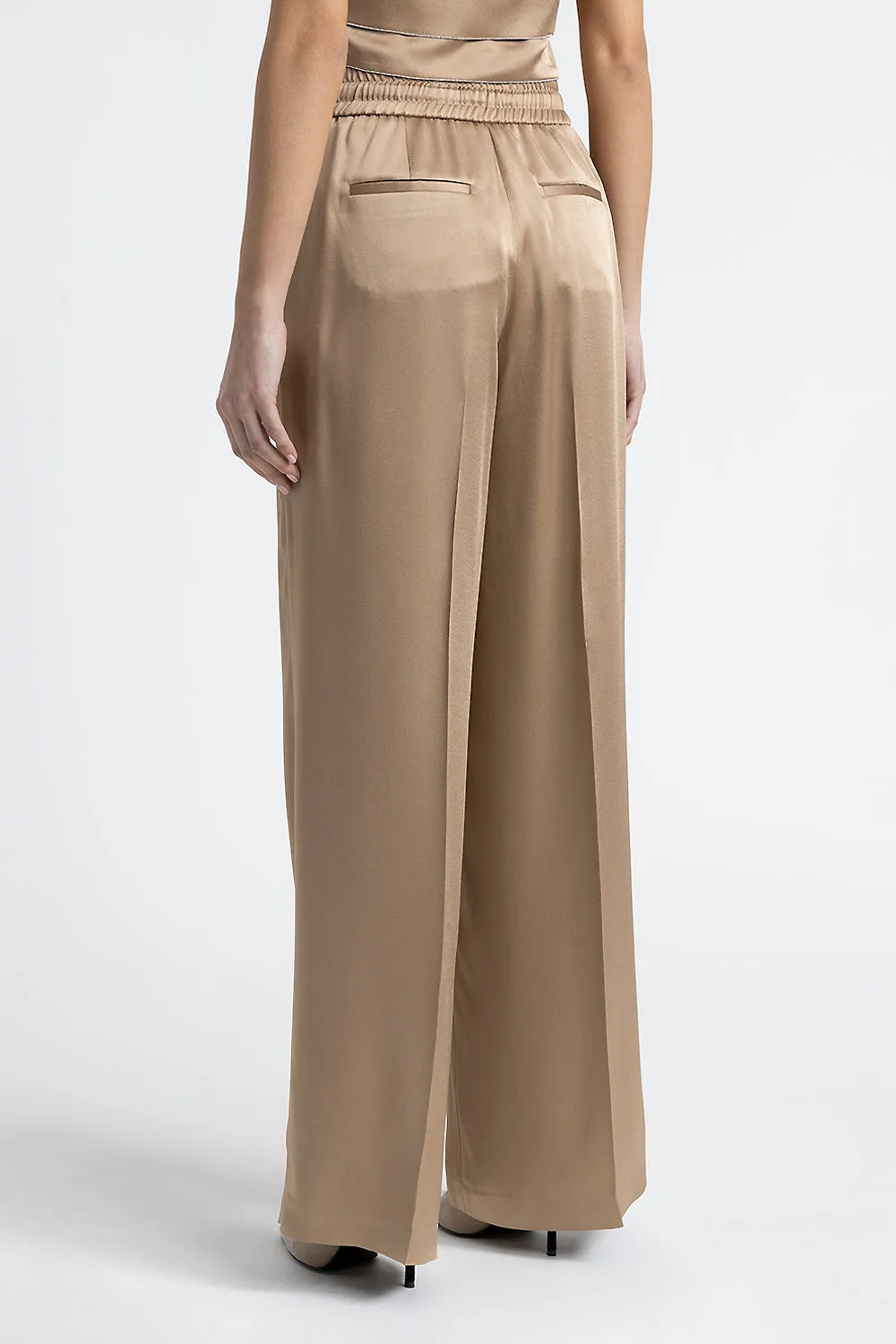 Satin palazzo trousers