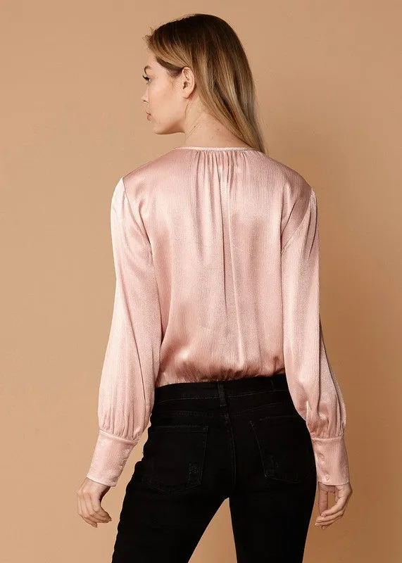 Satin Tie-neck L/S Bodysuit