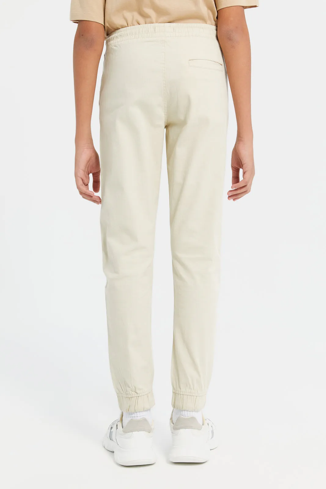 Senior Boys Beige Pull On Table Casual Trouser