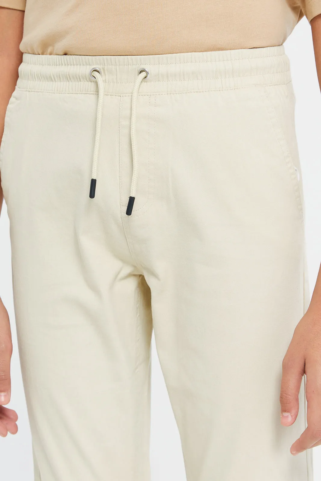 Senior Boys Beige Pull On Table Casual Trouser