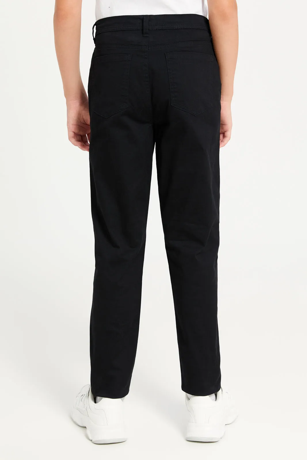 Senior Boys Black 5 Pocket Table Trousers