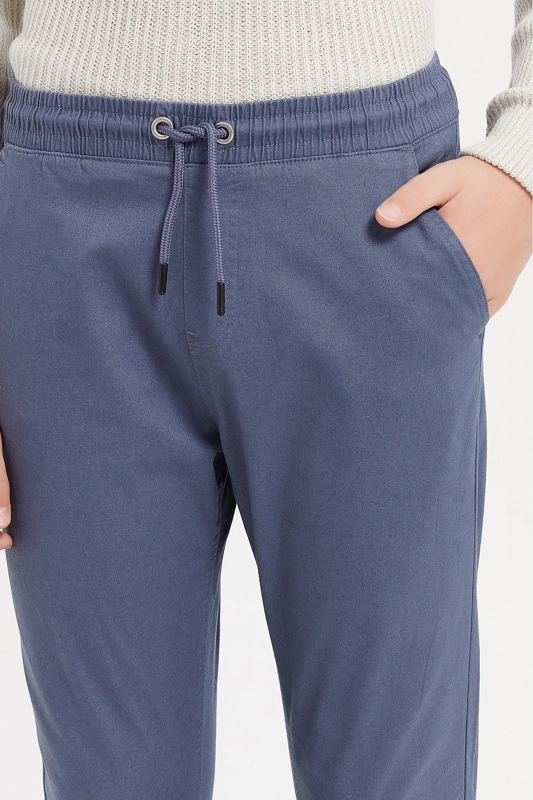 Senior Boys Blue Pull On Casual Trouser