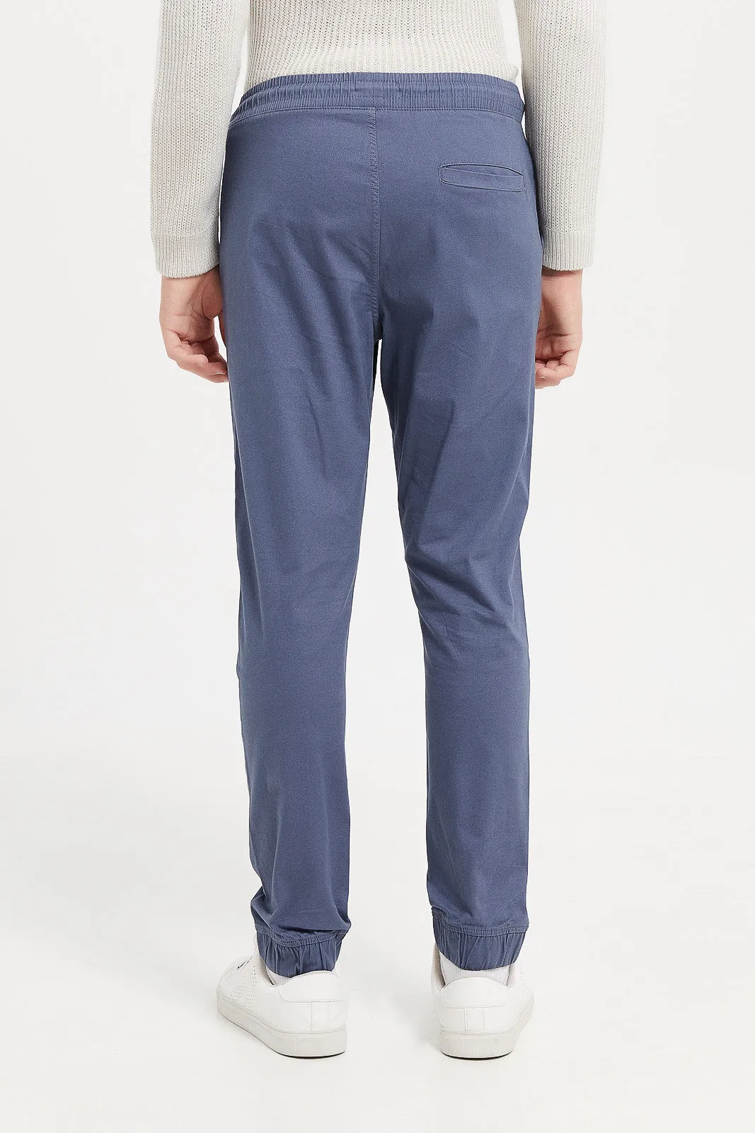 Senior Boys Blue Pull On Casual Trouser