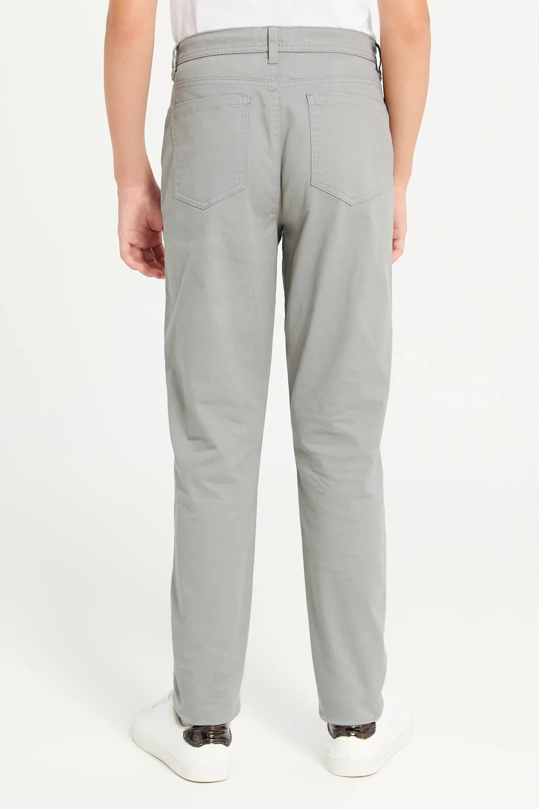 Senior Boys Grey 5 Pocket Table Trousers