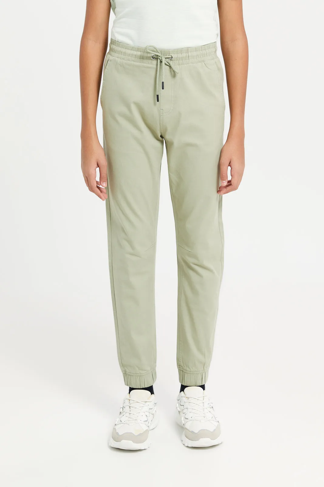 Senior Boys Mint Pull On Casual Trousers