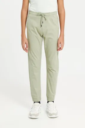 Senior Boys Mint Pull On Casual Trousers