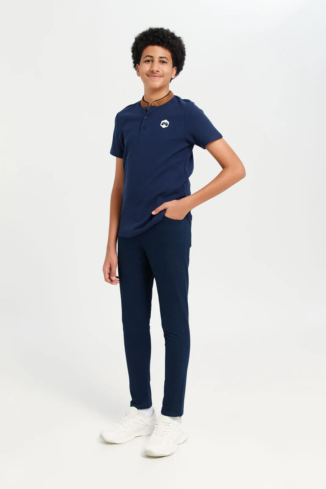 Senior Boys Navy 5 Pocket Table Trousers