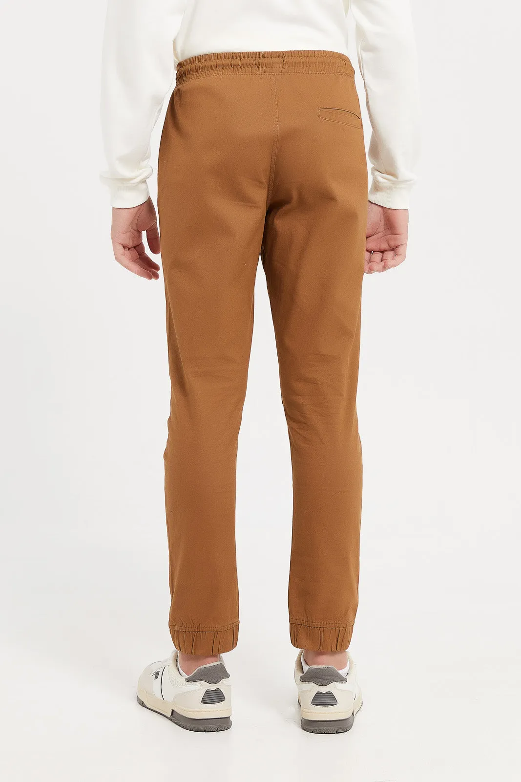 Senior Boys Tan Pull On Casual Trouser