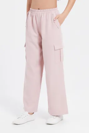 Senior Girls Pink Cargo Pocket Trouser