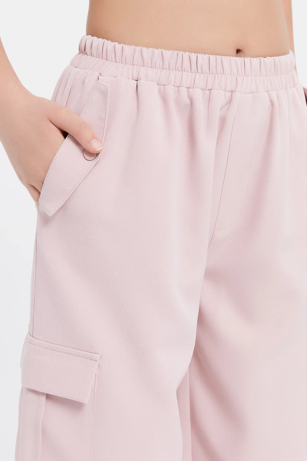 Senior Girls Pink Cargo Pocket Trouser