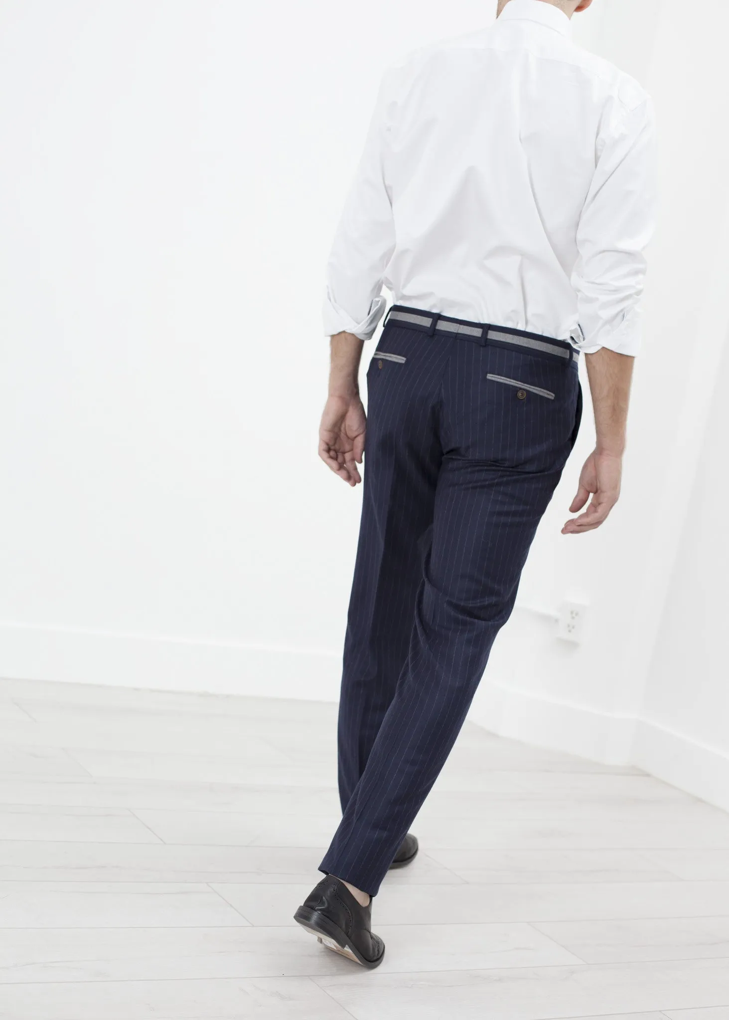 Sinclair Trouser in Navy Stripe