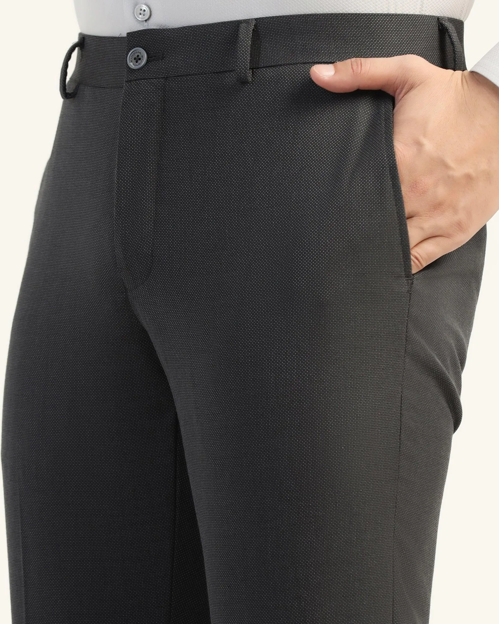 Slim Comfort B-95 Formal Charcoal Textured Trouser - Cadillac