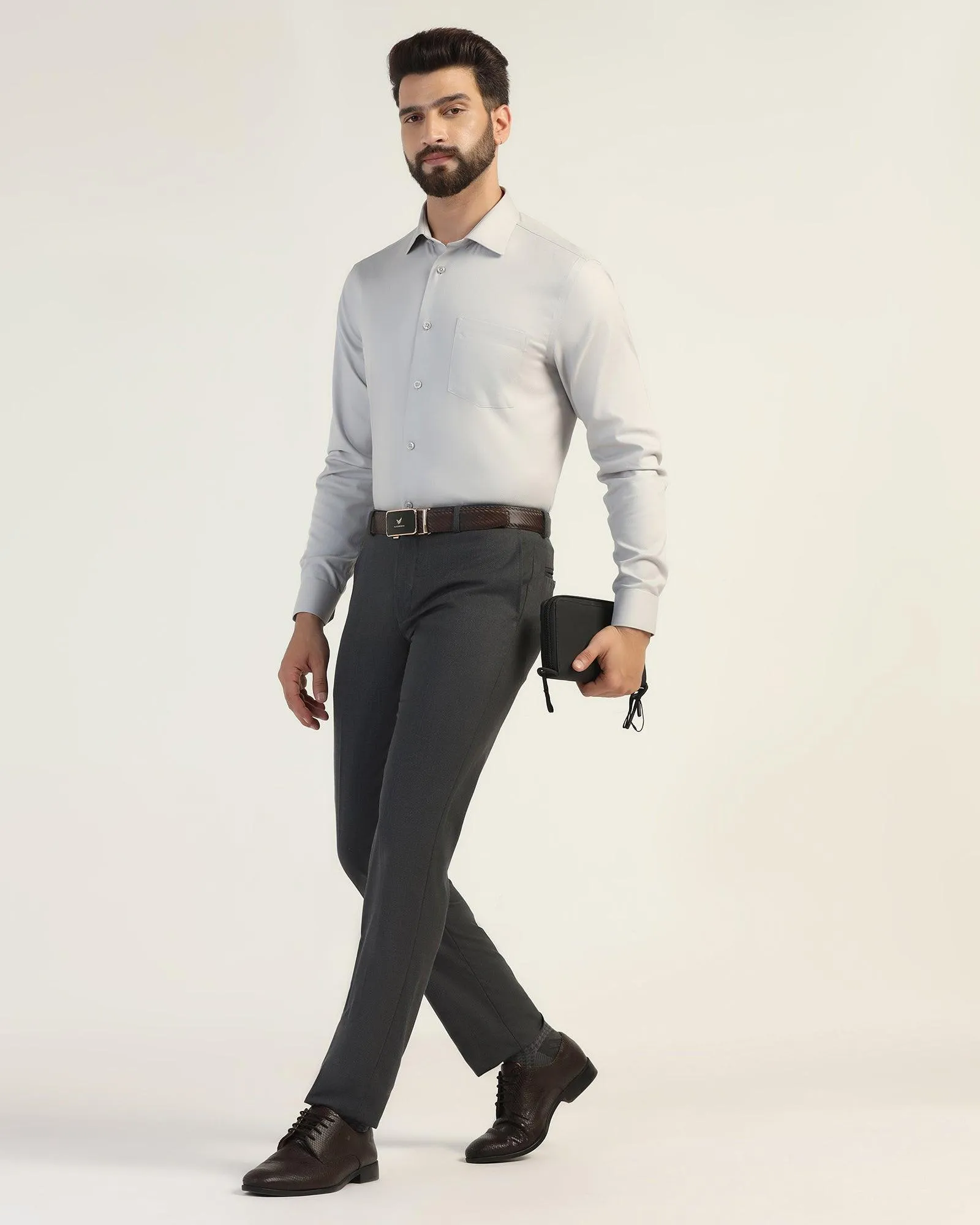 Slim Comfort B-95 Formal Charcoal Textured Trouser - Cadillac