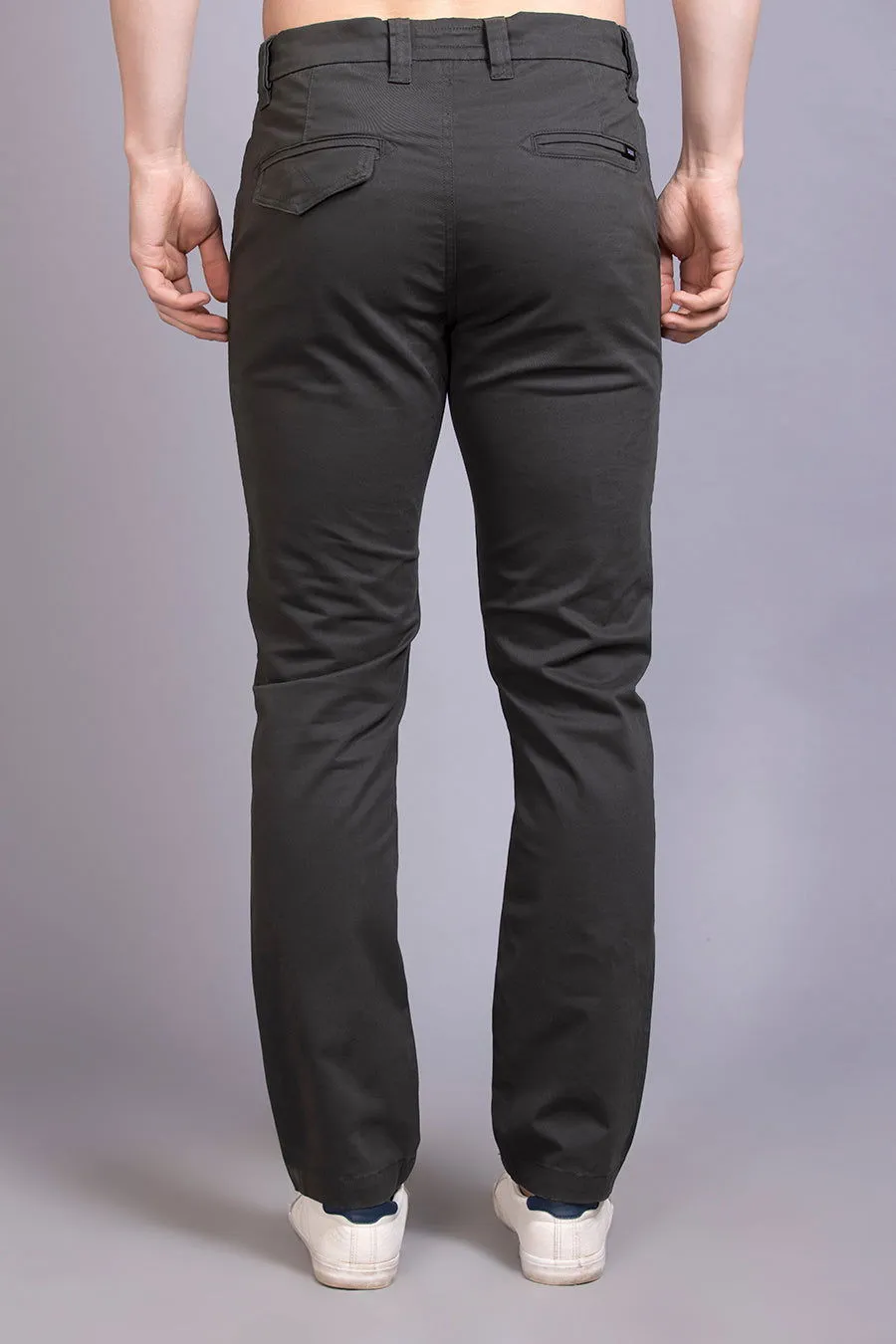 Slim fit cotton chinos-Dark Grey