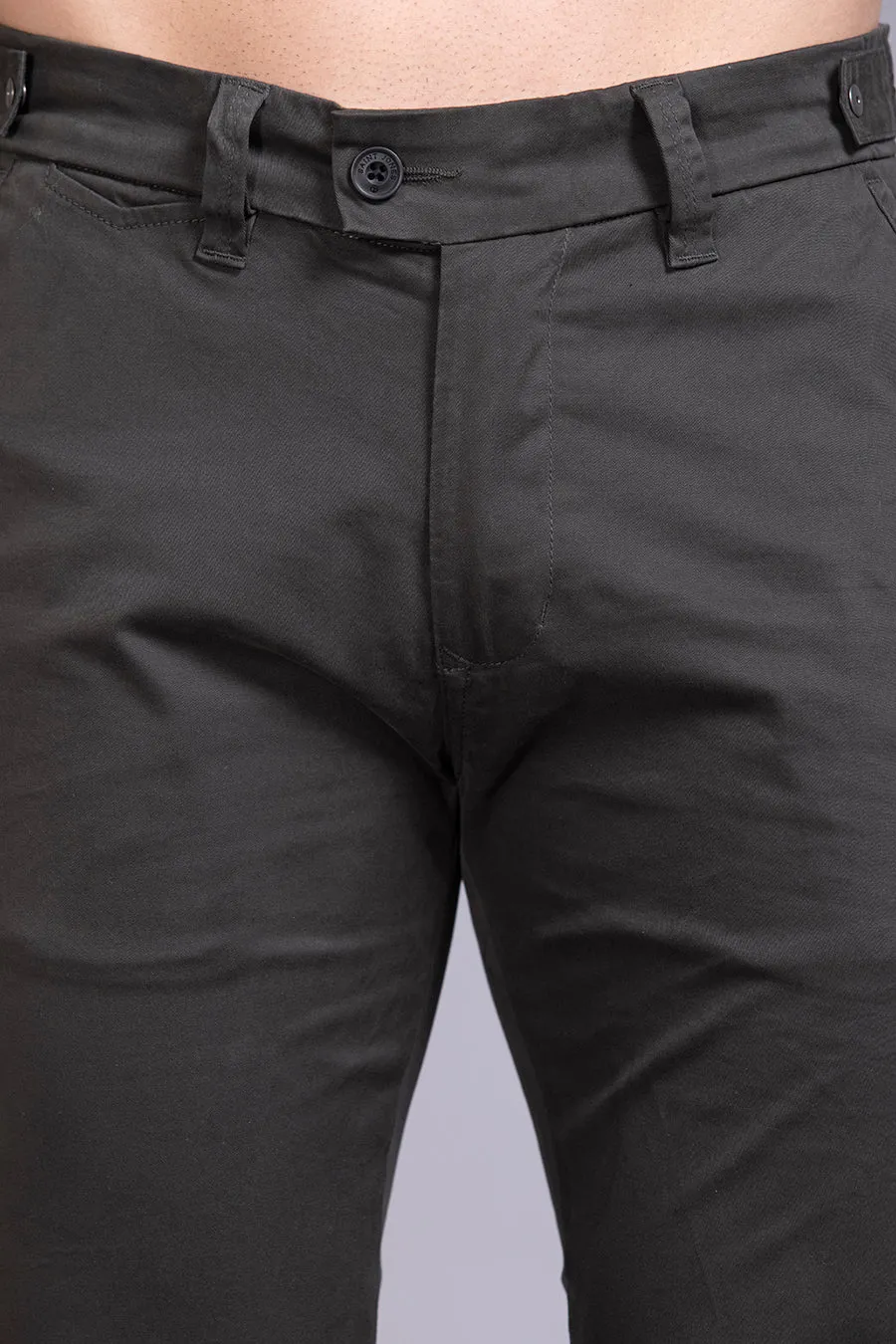 Slim fit cotton chinos-Dark Grey