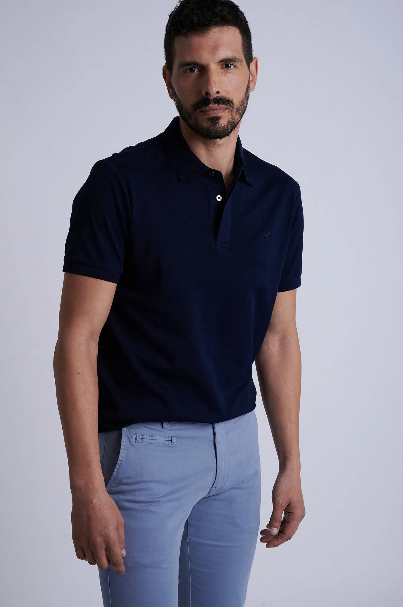 Slim fit garment dye chino in Cotton Elastane