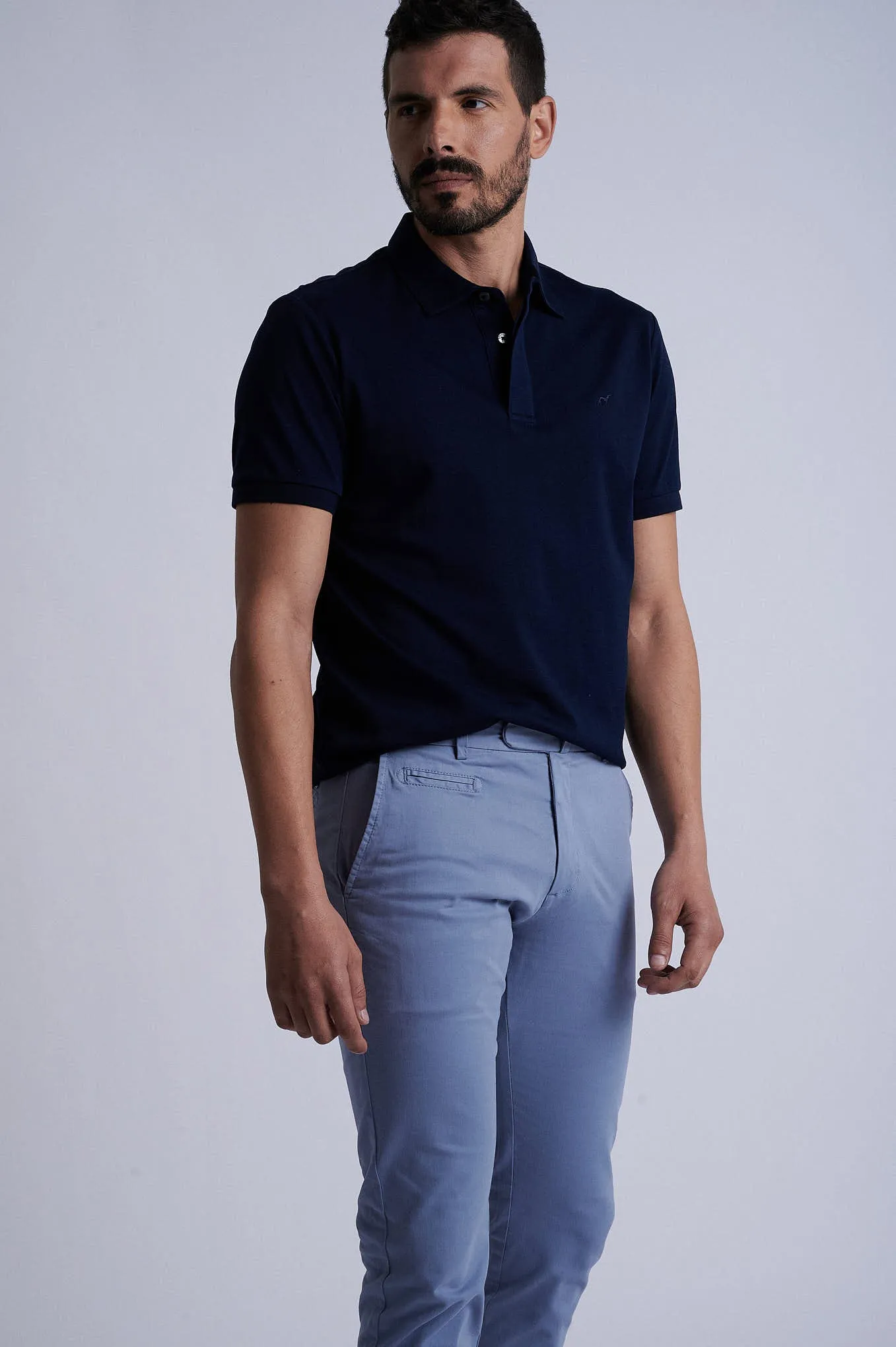 Slim fit garment dye chino in Cotton Elastane